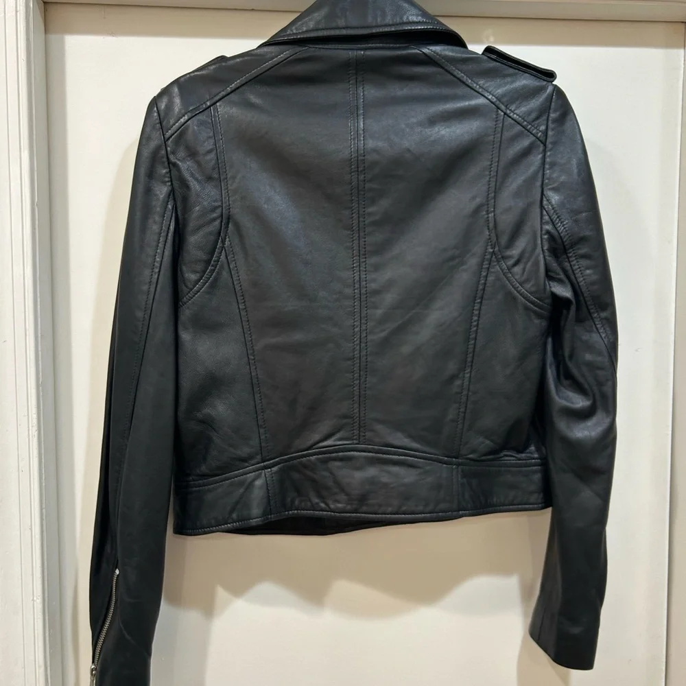 LAMARQUE Black Leather Biker Jacket - Picture 2 of 8